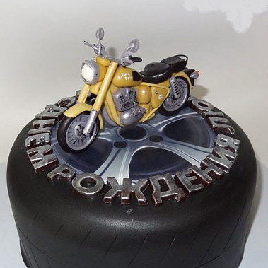Торт жёлтый мотоцикл купить - новосибирск.сладкоежкин.рф